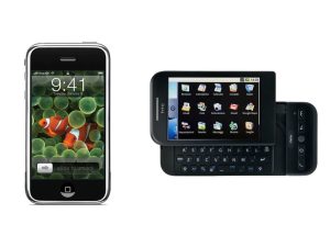 The first iPhone and the HTC Dream phone