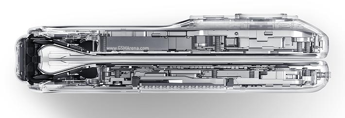 Oppo Find N internal components to show the foldable structure